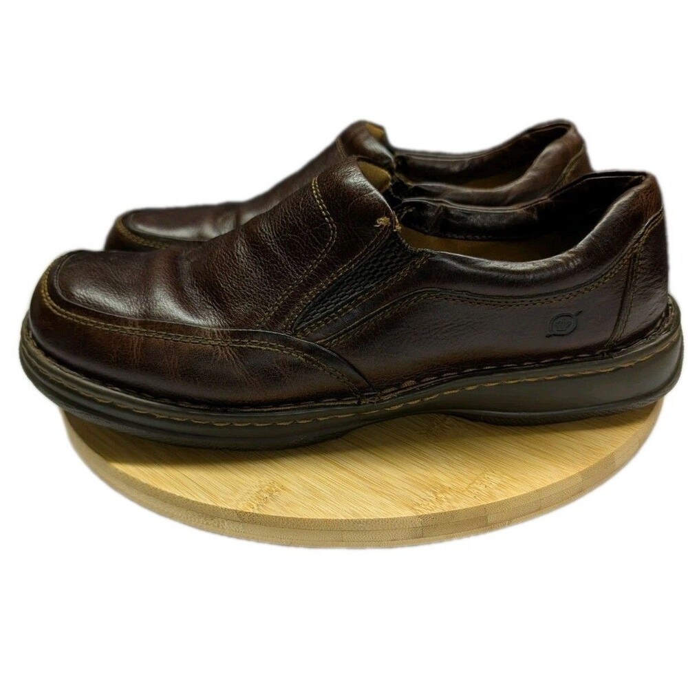 BORN BLAST III Men's Size 13 M Brown Leather Slip On Casual Loafer Shoes EUC